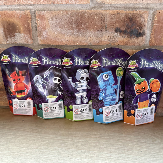 5x Halloween Building Block Brick Figures Devil Ghost Pumpkin Witch0