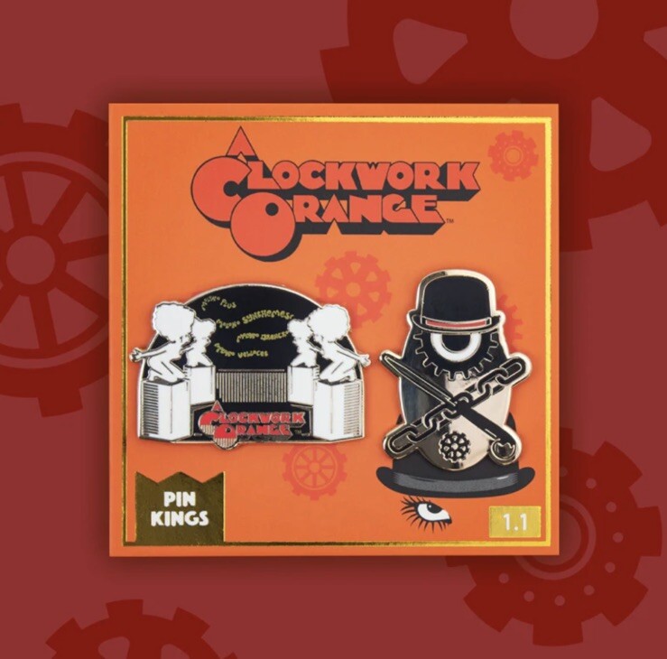  Official A Clockwork Orange Badges metal set Kubrick Milk Bar & Icon Pin Kings0