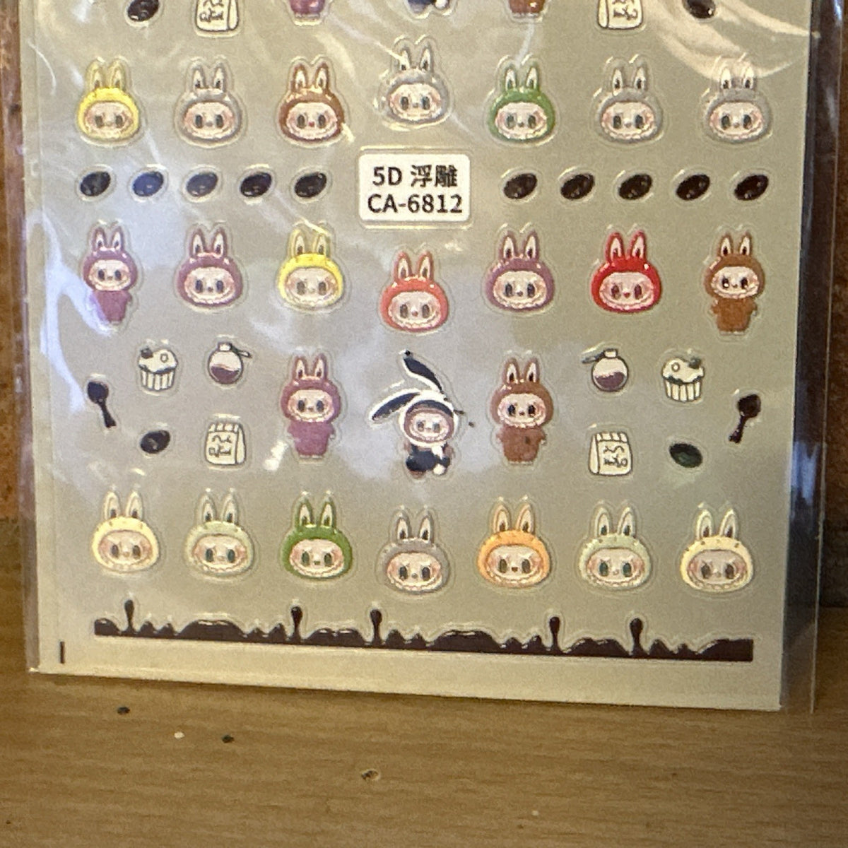 LABUBU 50+ 5D Nail Art Stickers Decals Transfers kawaii UK SELLER Party Bag3