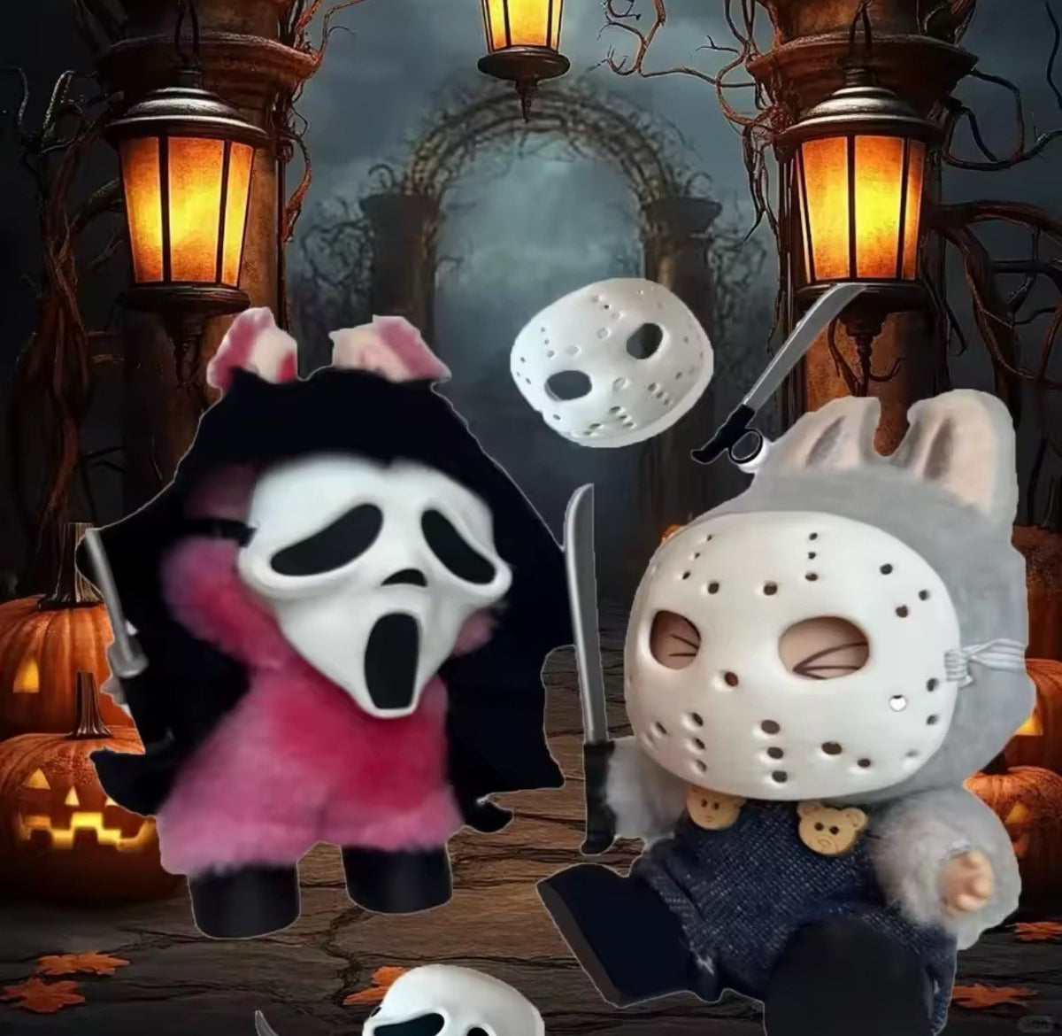 Ghost Face  LABUBU Horror Scream Doll Dress Up Costume Shoes Knife Mask NO DOLL1
