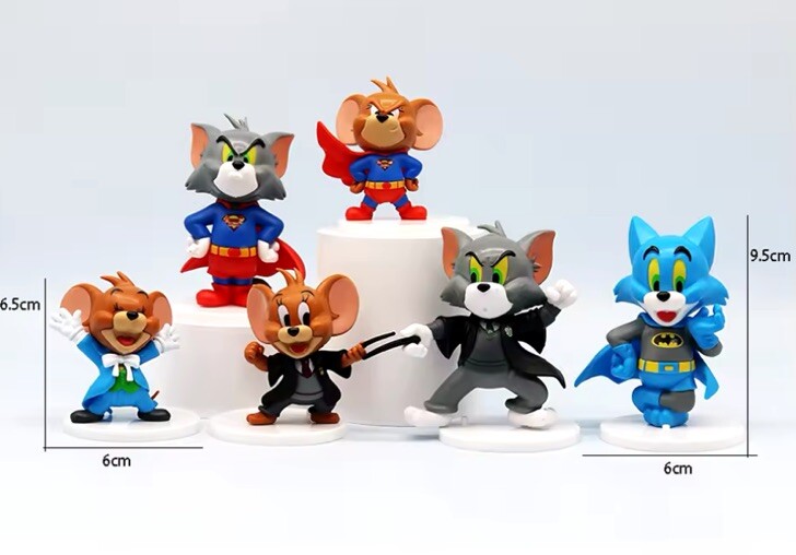 TOM AND JERRY As SUPERMAN HOLLYWOOD series 2x 8cm Figures Gift Boxed Cartoon3