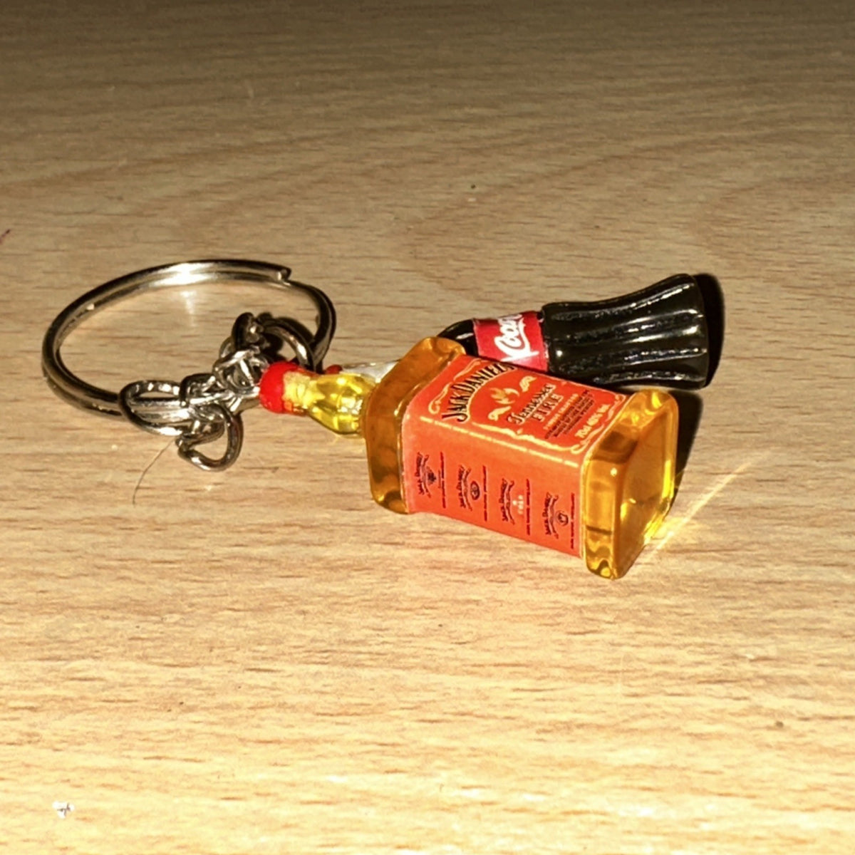 Jack Daniel's Fire Coke Bottle 3D Keyring Novelty Drink Keychain Party Gift1