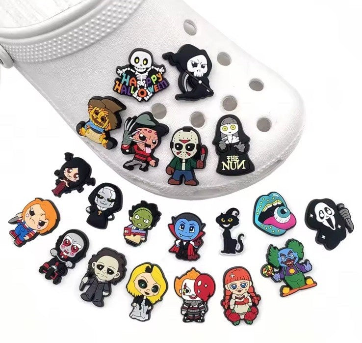 Set Of 20 shoe charms clogs charms fit clog crocodile bundle horror movie guys1