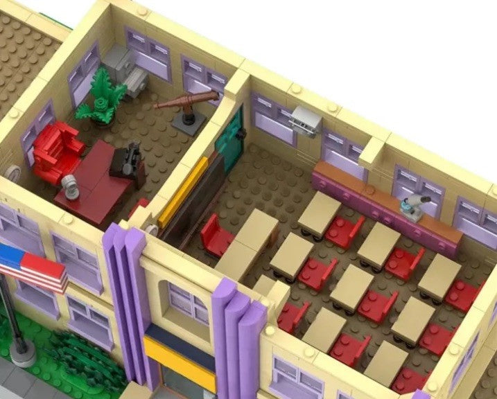 MOC The Simpsons Springfield Elementary School Modular Building Blocks 2724 PCS