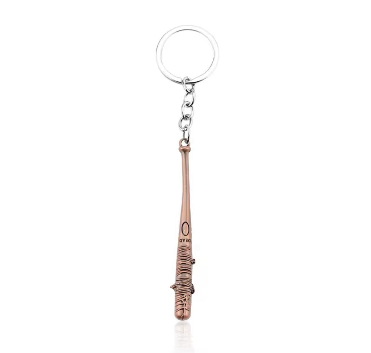 The Walking Dead Lucille Bronze Negan's Bat Large Metal Baseball Bat Keyring 1