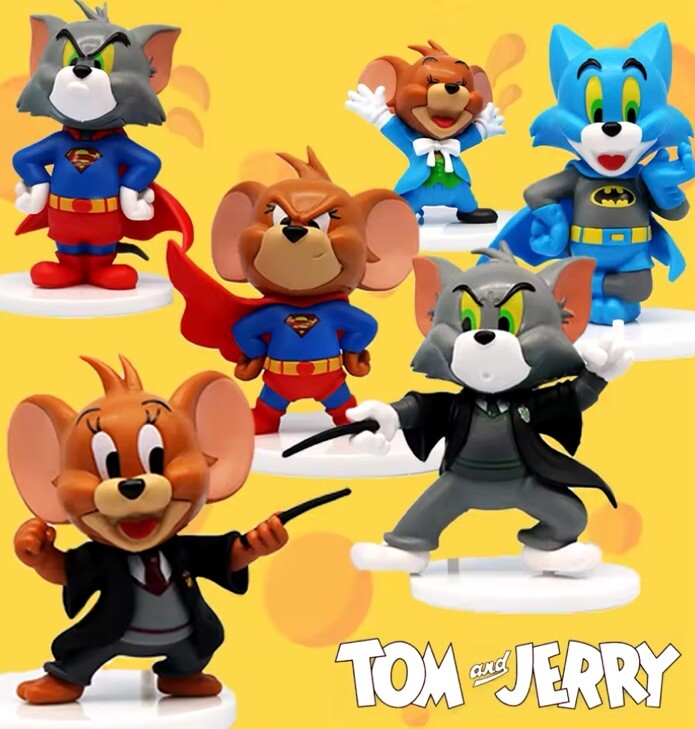 TOM AND JERRY As SUPERMAN HOLLYWOOD series 2x 8cm Figures Gift Boxed Cartoon1