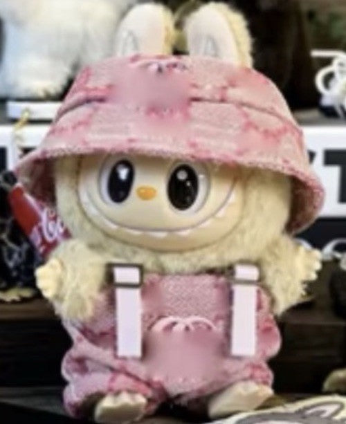 For 17cm Labubu Doll Clothes High Fashion Brands Pink Bucket Coco Gift NO DOLL