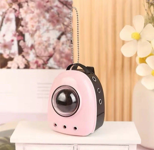 1Pc Labubu Mini Pink Protective Pet Carry Case For Plush 15/17 Cm Dolls Display