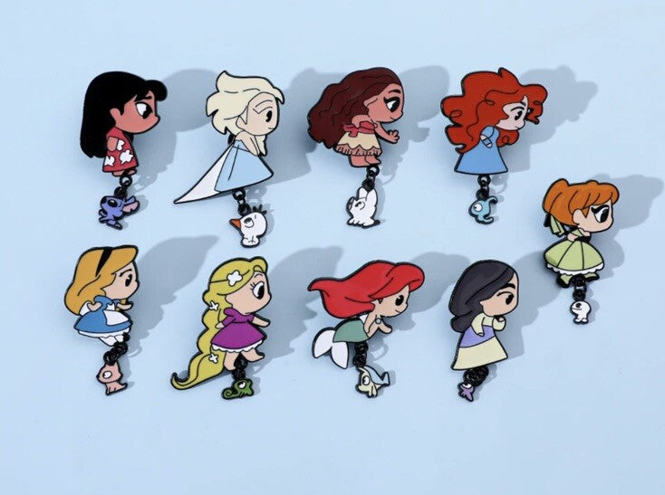 Disney Princess 9x Piece Pin Badge Set Moana Lilo Ariel Great Gift 3