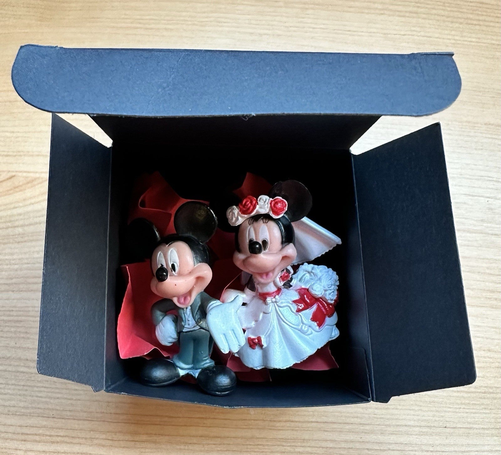 Disney Mickey And Minnie Mouse Bride & Groom Wedding Cake Topper Gift Boxed 7cm