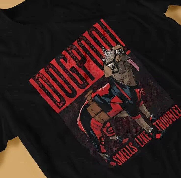 Dogpool Deadpool Short Sleeve Black Men's / Women's Medium T Shirt Uk Seller2
