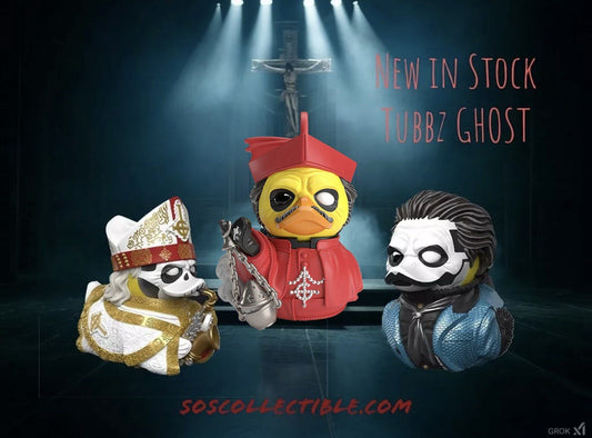 TUBBZ Ghost Set Papa Emeritus IV Nihil Boxed And Cardinal Tub Collectible Duck