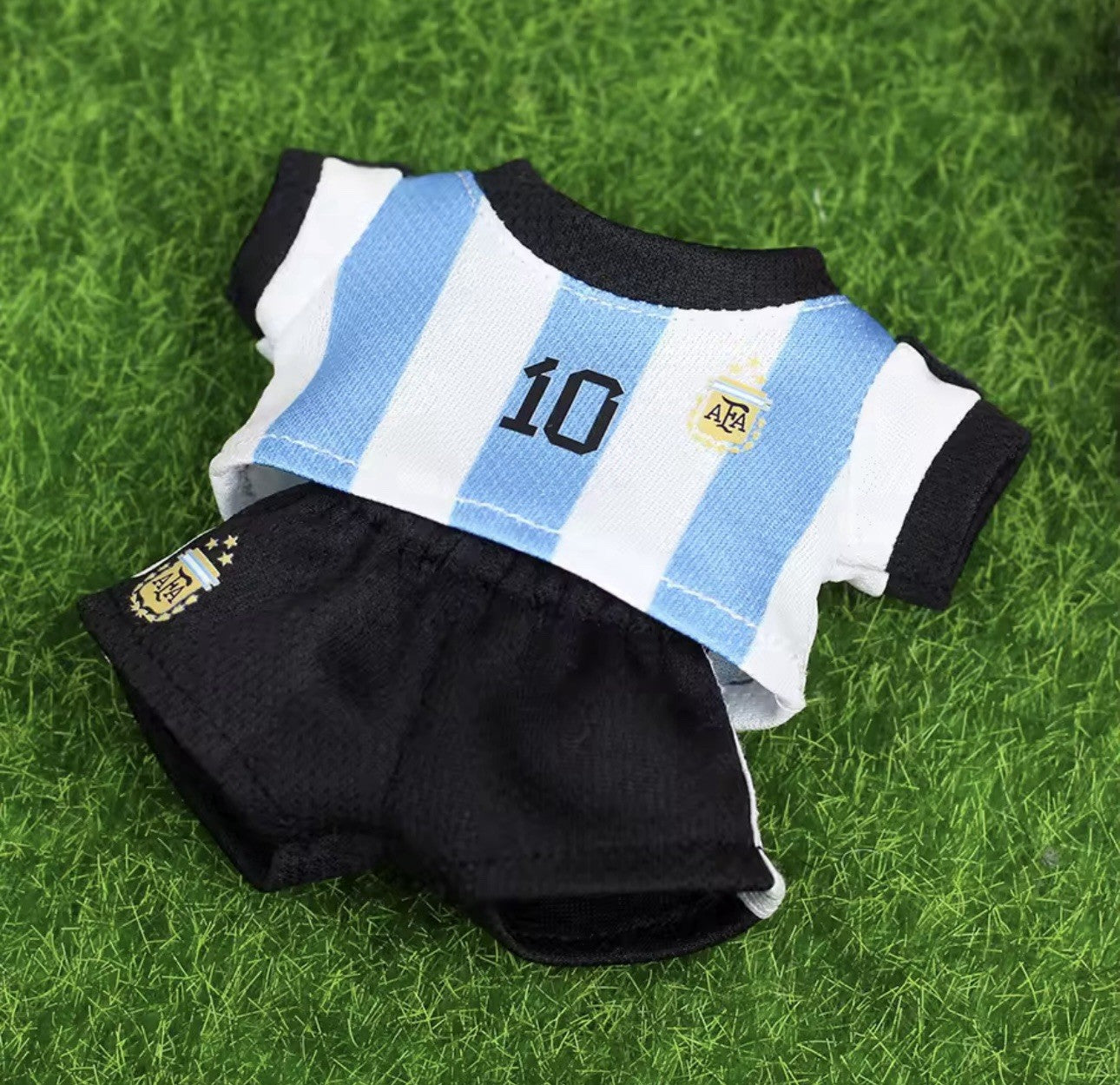 Soccer Football Argentina Sportswear Clothes Set For Labubu 7" Monster Doll