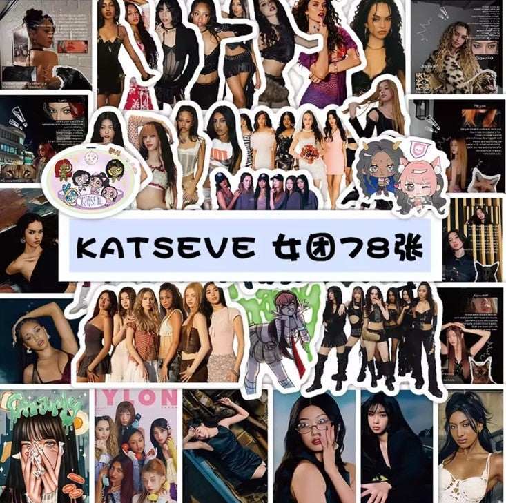 78pcs Katseye Girl Group Stickers Daniela Lara Megan Sophia Decals Craft Decals21