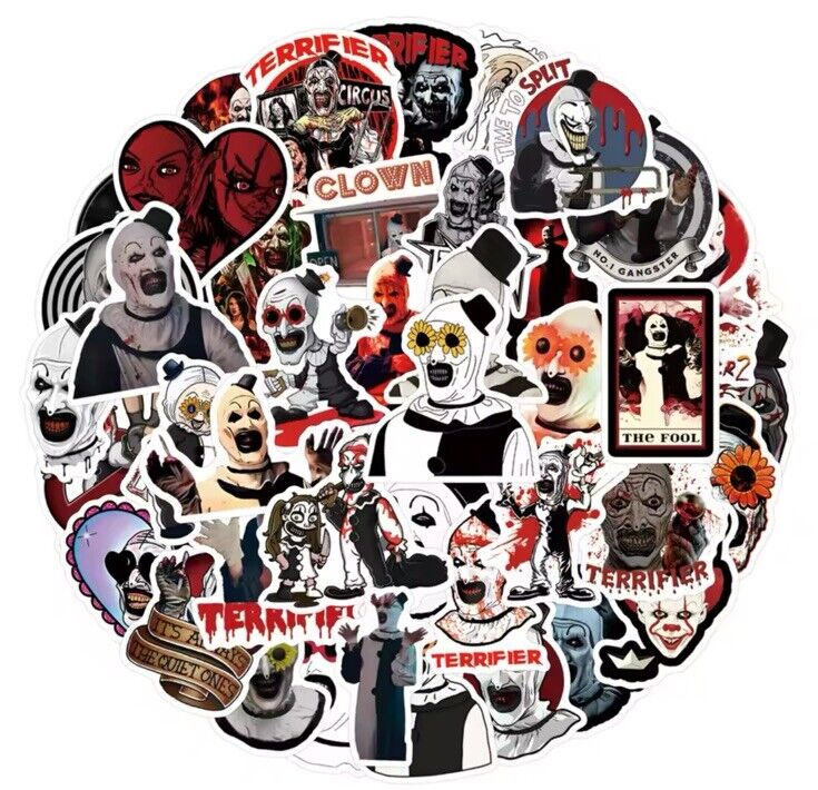 Terrifier 55x Art The Clown Sticker Decal Gifts Horror Movie Stickers Halloween