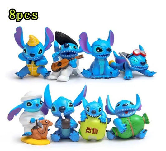 8Pcs Stitch Action Figure Set New Doll Toy Exquisite Premium Decoration Model