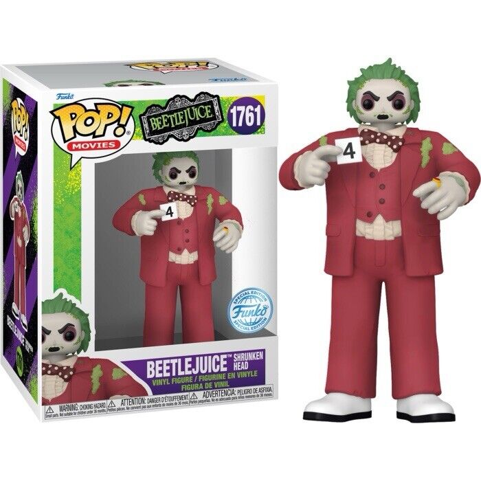 Beetlejuice Shrunken Head Funko Pop! Vinyl Figure #1761 Cult Movie In Stk