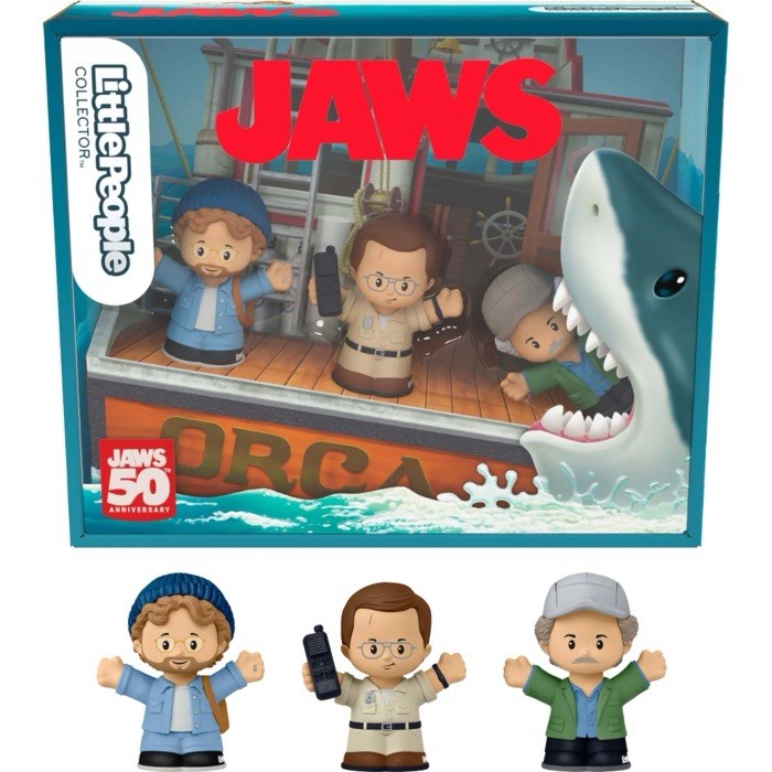 Fisher Price Little People Collector Jaws 50th Anni Set Of 3 Figures In Stk Now!