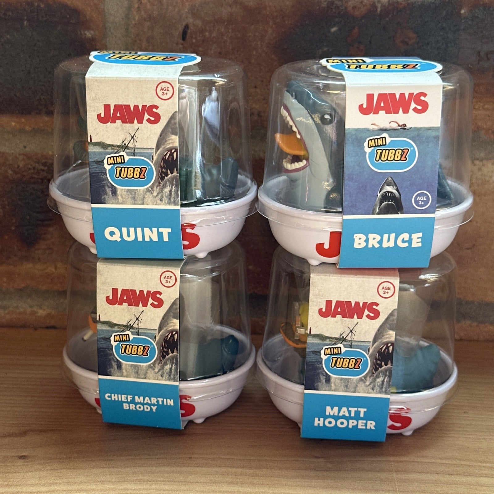 MINI TUBBZ X4  DUCK JAWS BRUCE SHARK CHIEF BRODY MATT HOOPER SAM QUINT BRUCE