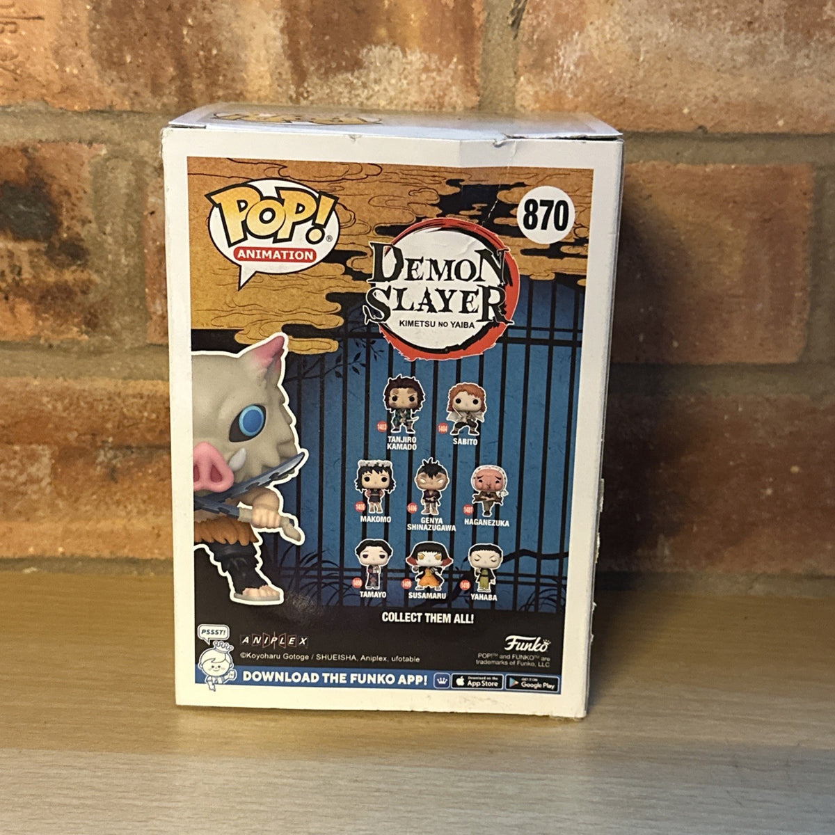 Demon Slayer Inosuke Hashibira with Blades Crossed Flocked Pop! Vinyl Box Damage2