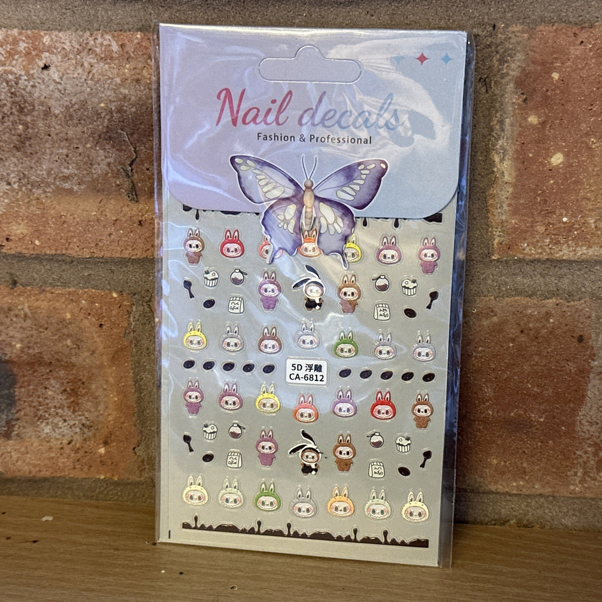 LABUBU 50+ 5D Nail Art Stickers Decals Transfers kawaii UK SELLER Party Bag1