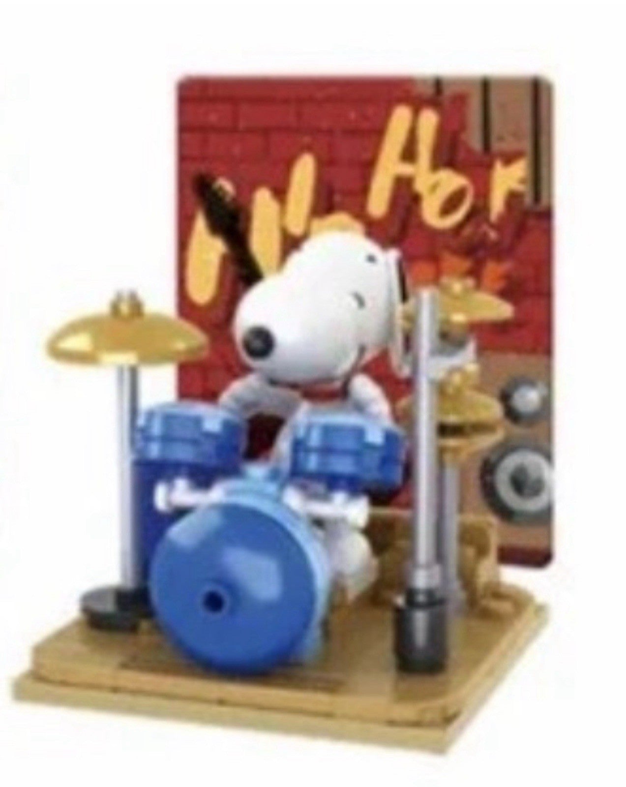 PEANUTS Snoopy Block Brick ‘ Drums  ‘ Mini Figure Blind Box Collect Set Gift