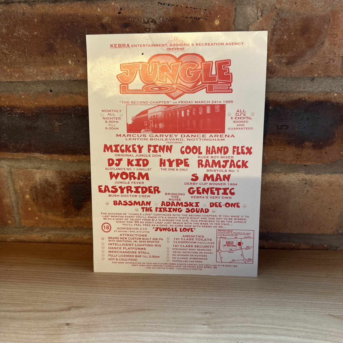 Rave Flyer Jungle Love Garvey Dance Arena Nottingham 24th Mar 1995 Hype Flex1