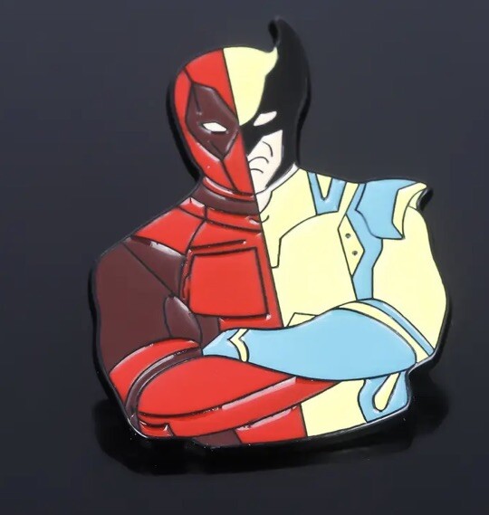 4.3CM Deadpool Wolverine BFF Metal Pin Badge Lapel Brooch Enamel Pin0