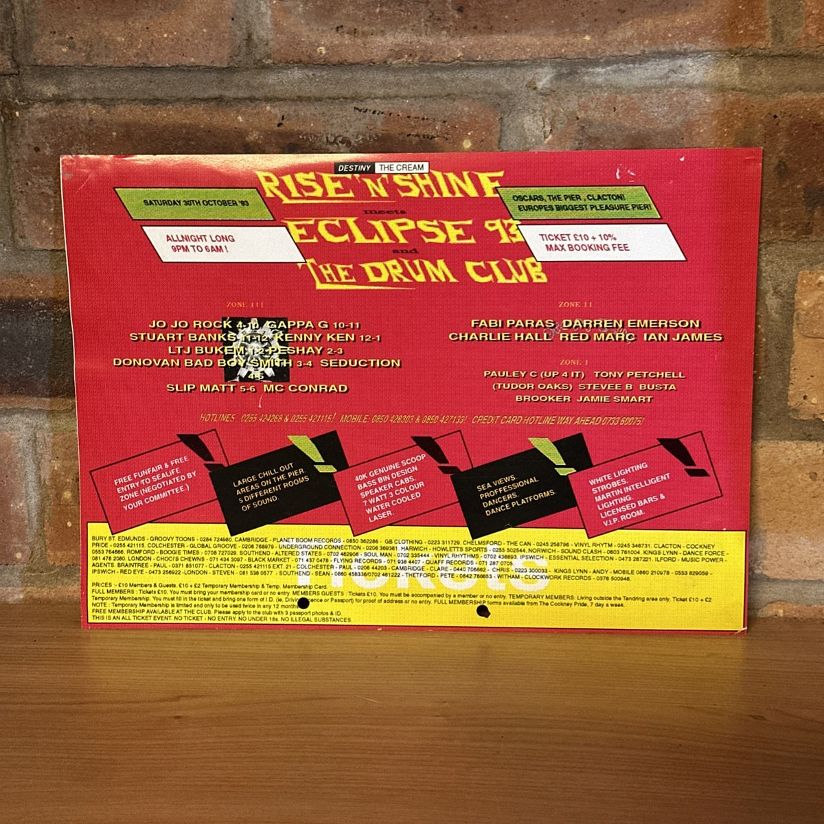 Rave Flyer Rise And Shine Eclipse 93 The Drum Club Oct 30th 1993 The Pier2