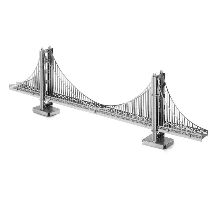  3D Metal Model Puzzle Golden Gate Bridge Laser Cut Steel Model Kit DIY Toys0