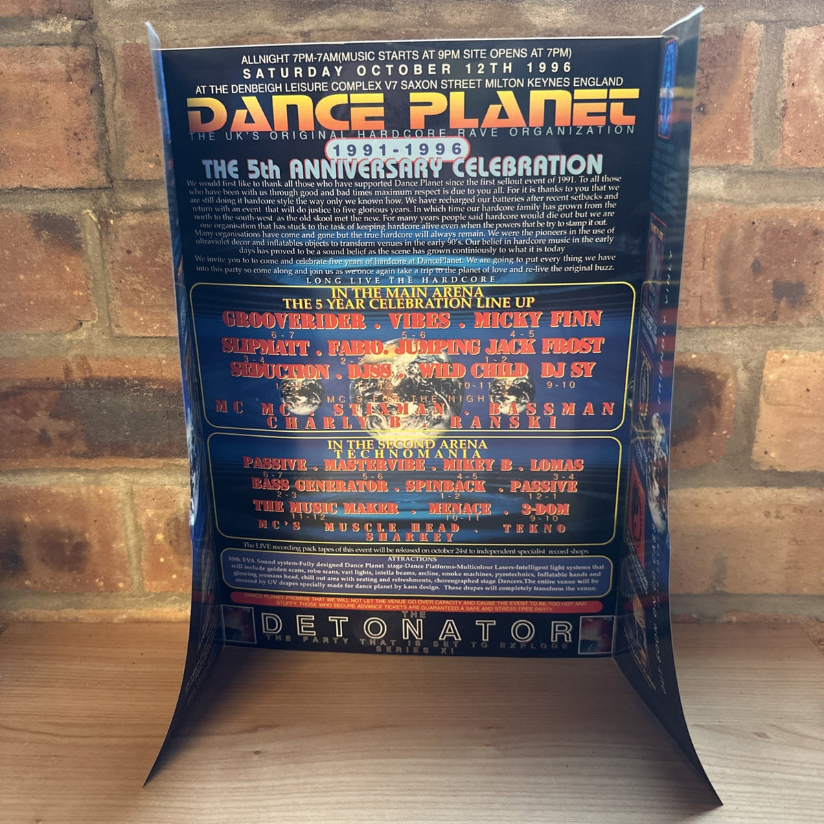 Rave Flyer Dance Planet 5th Anniversary Oct 12th 1996 Denbeigh Milton Keynes1