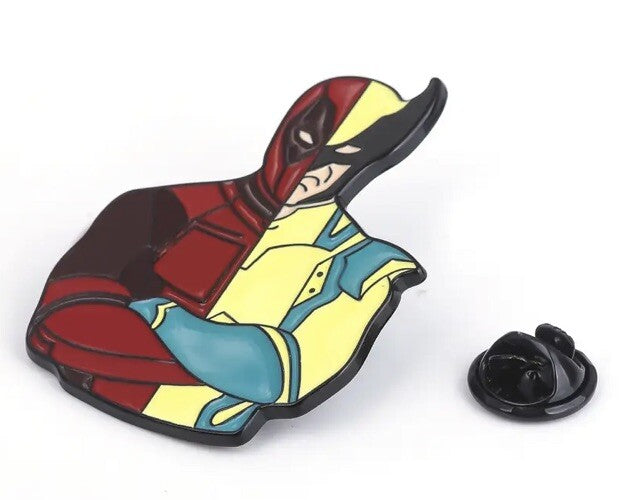 4.3CM Deadpool Wolverine BFF Metal Pin Badge Lapel Brooch Enamel Pin3