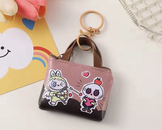 Cute Mini Cupid Labubu bag Coin Purse Keychain Cartoon The Monsters Pendant