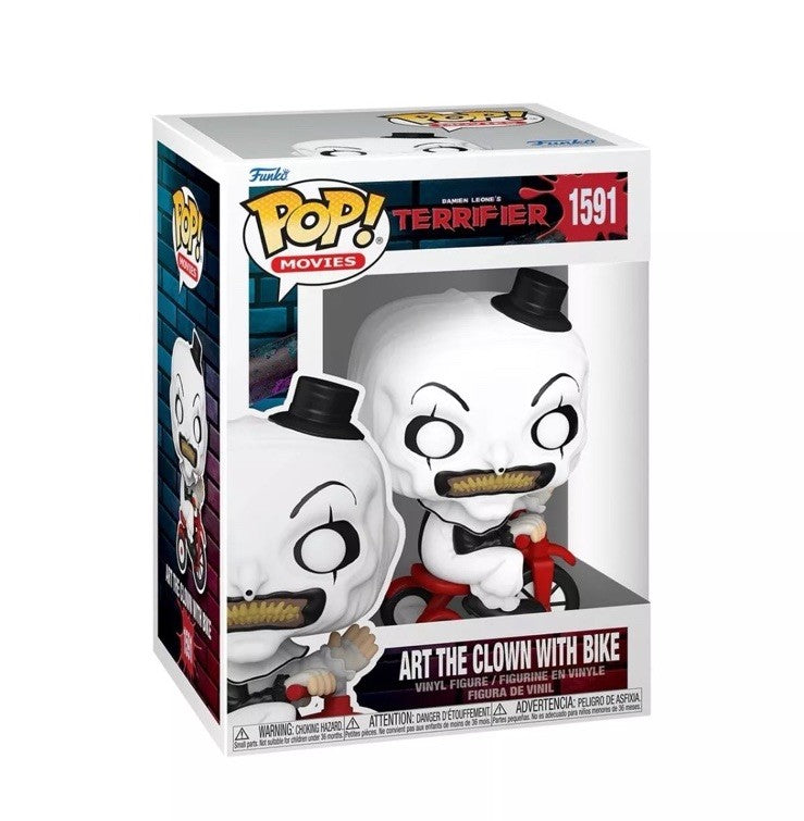 Terrifier Art the Clown with Bike Funko Pop #1591 In Stock Now Cult Horror
