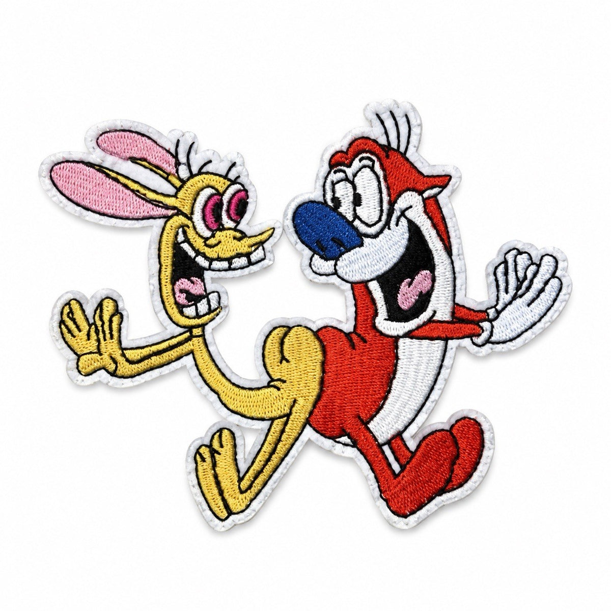 Ren and Stimpy TV Show Bumping Butts Embroidered Patch, NEW Iron On Cartoon0