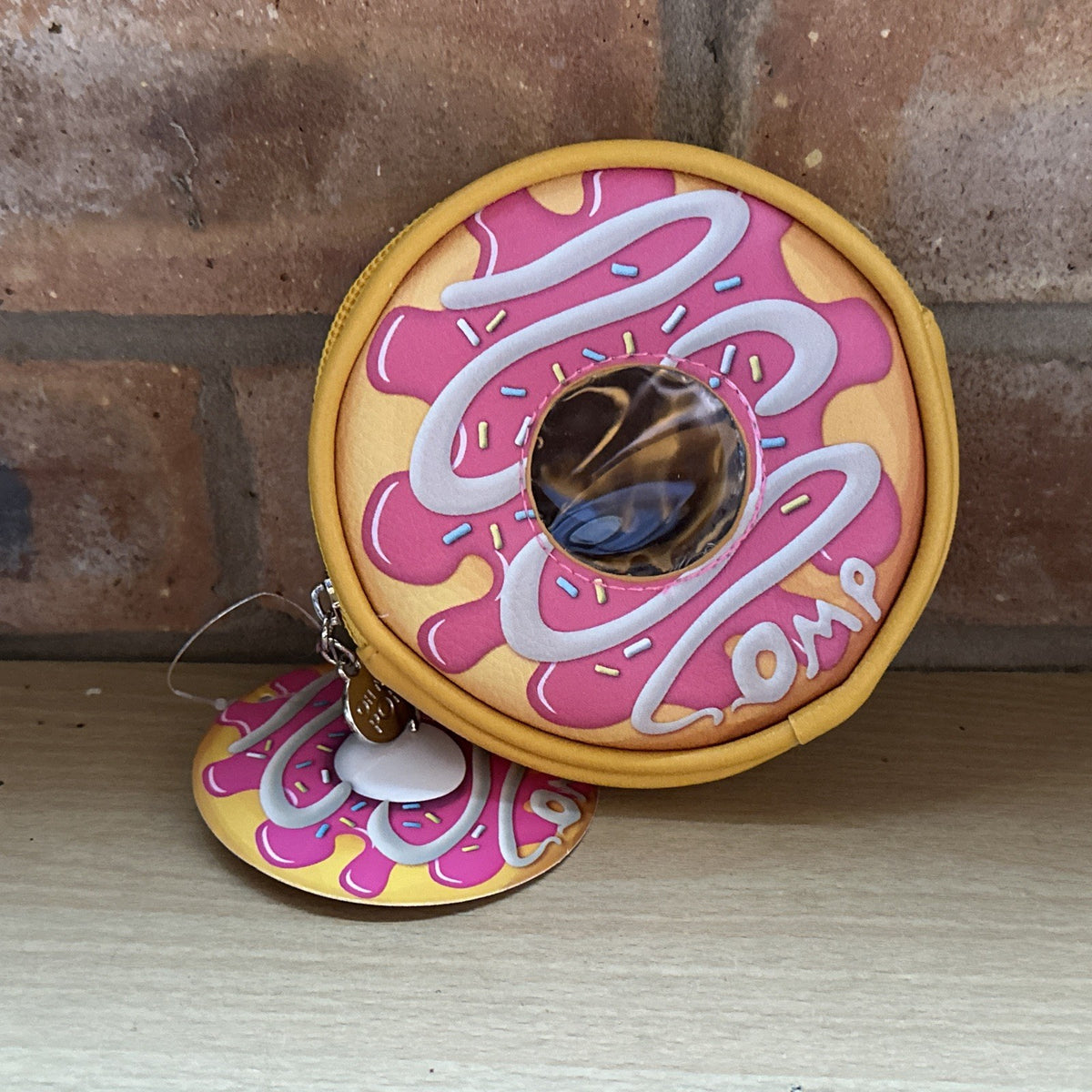 Simpsons Style Doughnut Donut Bread Coin Purse New Style Pink Topping1