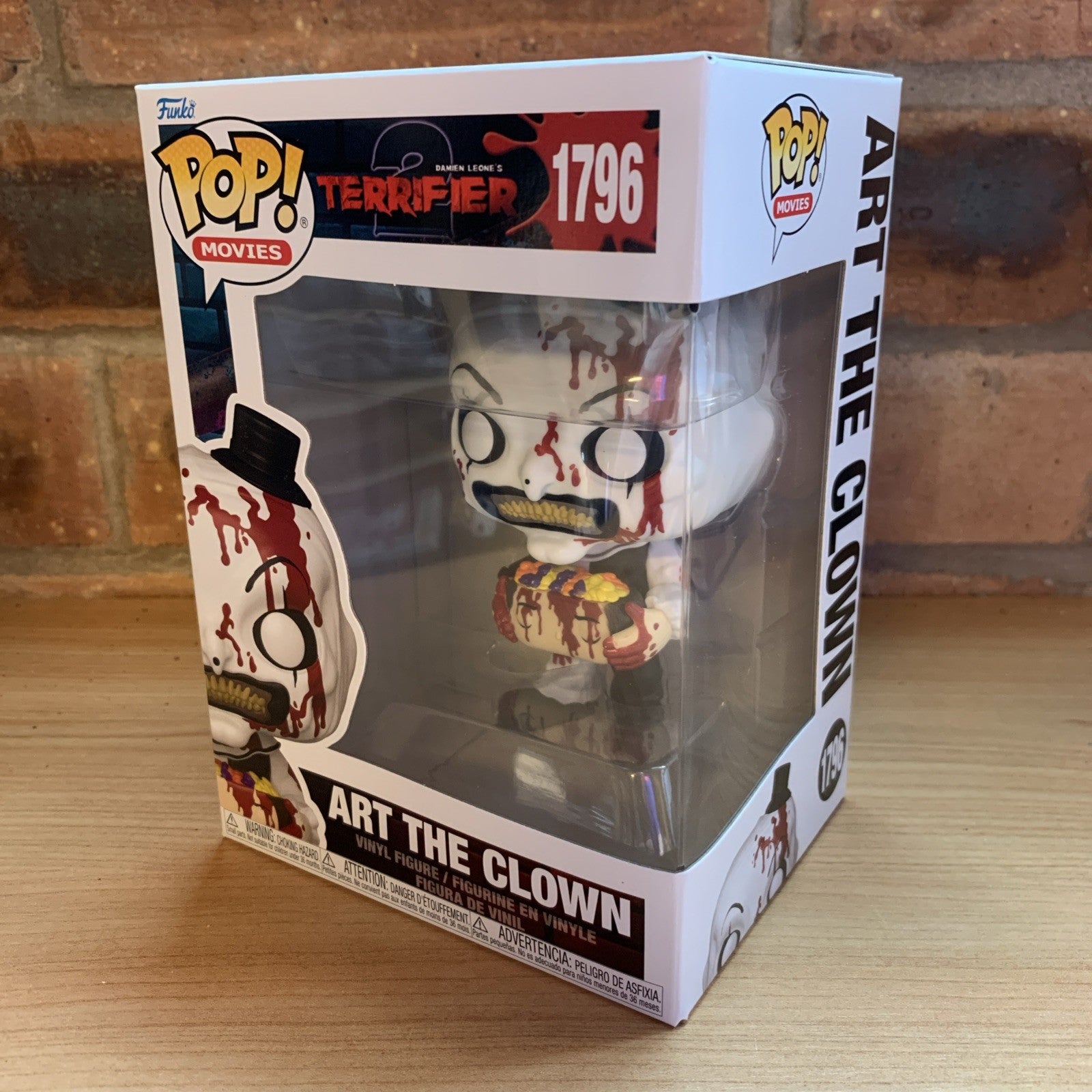 Terrifier Art the Clown with Head Funko Pop #1796 W/protector Horror In Stk NOW
