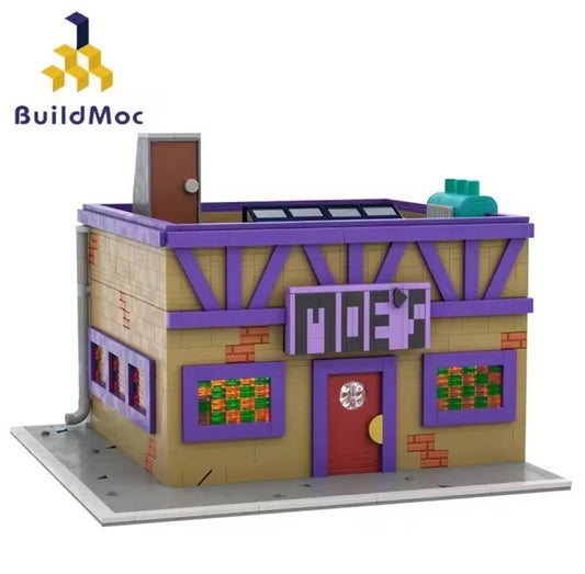 MOC The Simpsons Moe's Tavern Building Blocks 1736PCS Creative Architecture Kit