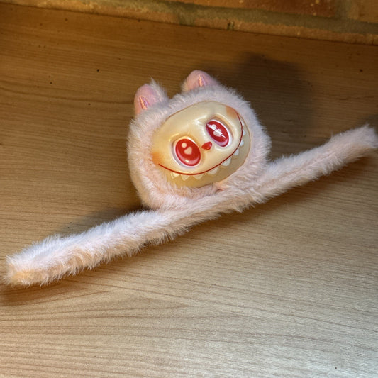 Pink Labubu Monsters Plush Bracelet Slap On Wristband Gift Toy  Xmas In Stock