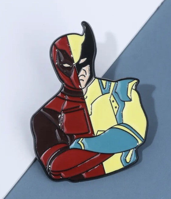 4.3CM Deadpool Wolverine BFF Metal Pin Badge Lapel Brooch Enamel Pin1