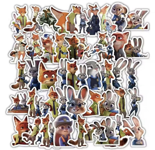 60x Zootopia 2 Zootropolis Vinyl Stickers Party Decals Bottle Gift Kids0