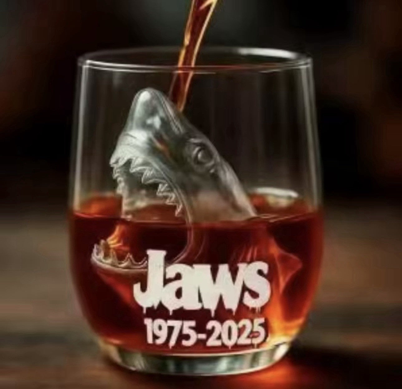 Jaws 50th Anniversary Limited Edition Whiskey Bottle And Glass Unique Gift Set