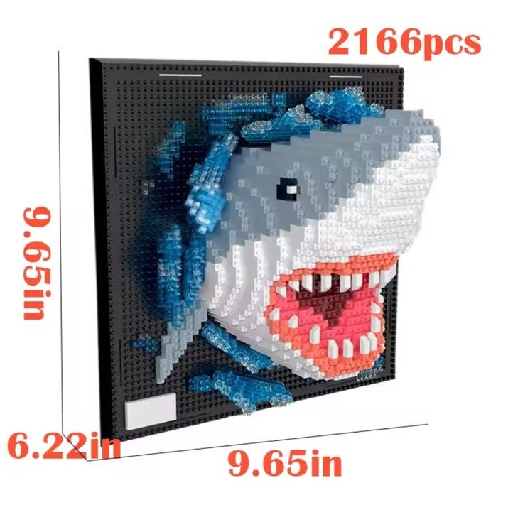 Jaws Diorama Shark 3d Picture Micro Building Blocks Wall 50th Anniversary