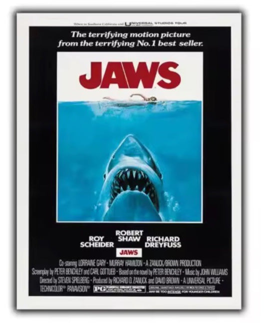 JAWS 50th METAL SIGN WALL PLAQUE Retro Film Movie Advert poster print 20x14cm