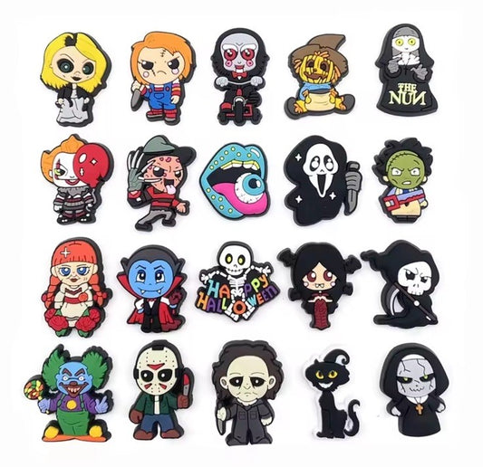 Set Of 20 shoe charms clogs charms fit clog crocodile bundle horror movie guys0
