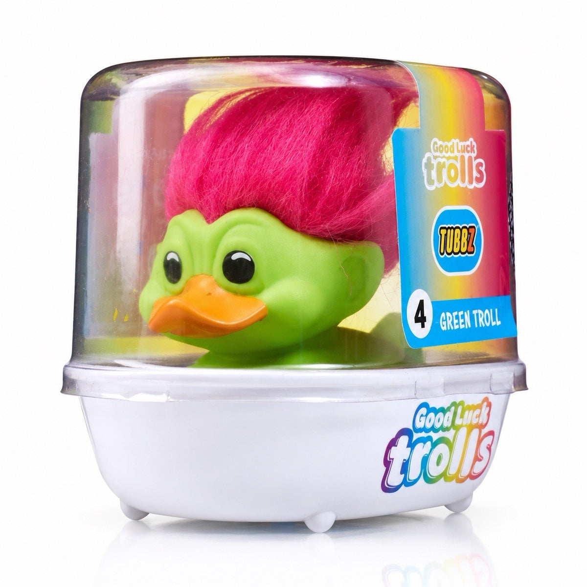 Trolls TUBBZ duck 1ST EDITION Trolls GREEN  PINK HAIR Collectible Duck  Figure0