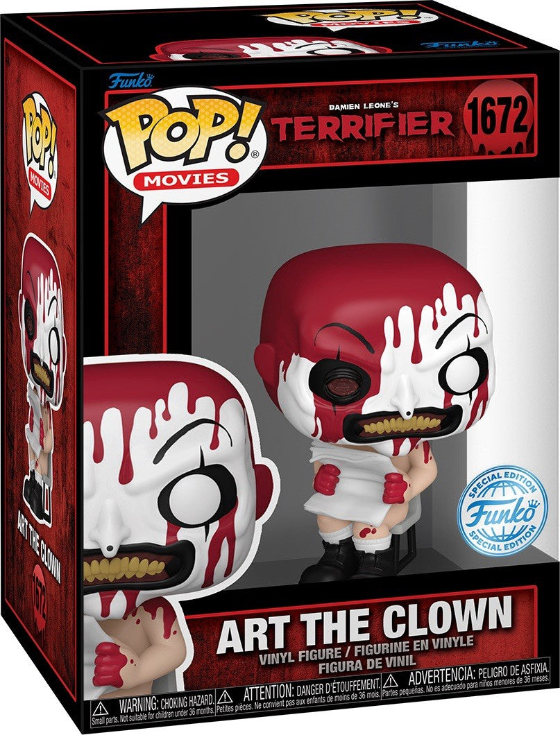 Funko Pop Terrifier Art the Clown #1672 Newspaper Edition W/ Prot In Stk August