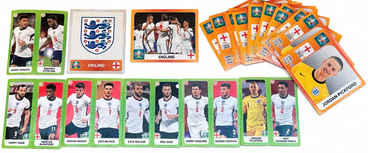 Panini Euro 2020: Complete England Set Football Tournament Ed Sticker Shiny Team0