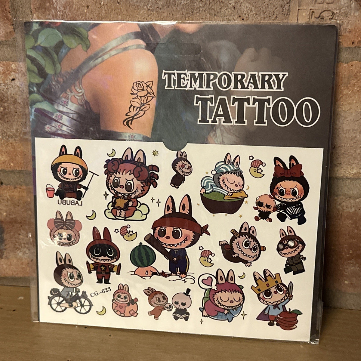labubu Temporary tattoo Transfers x15 Summer Gift Set Party Bag Stickers Melon1