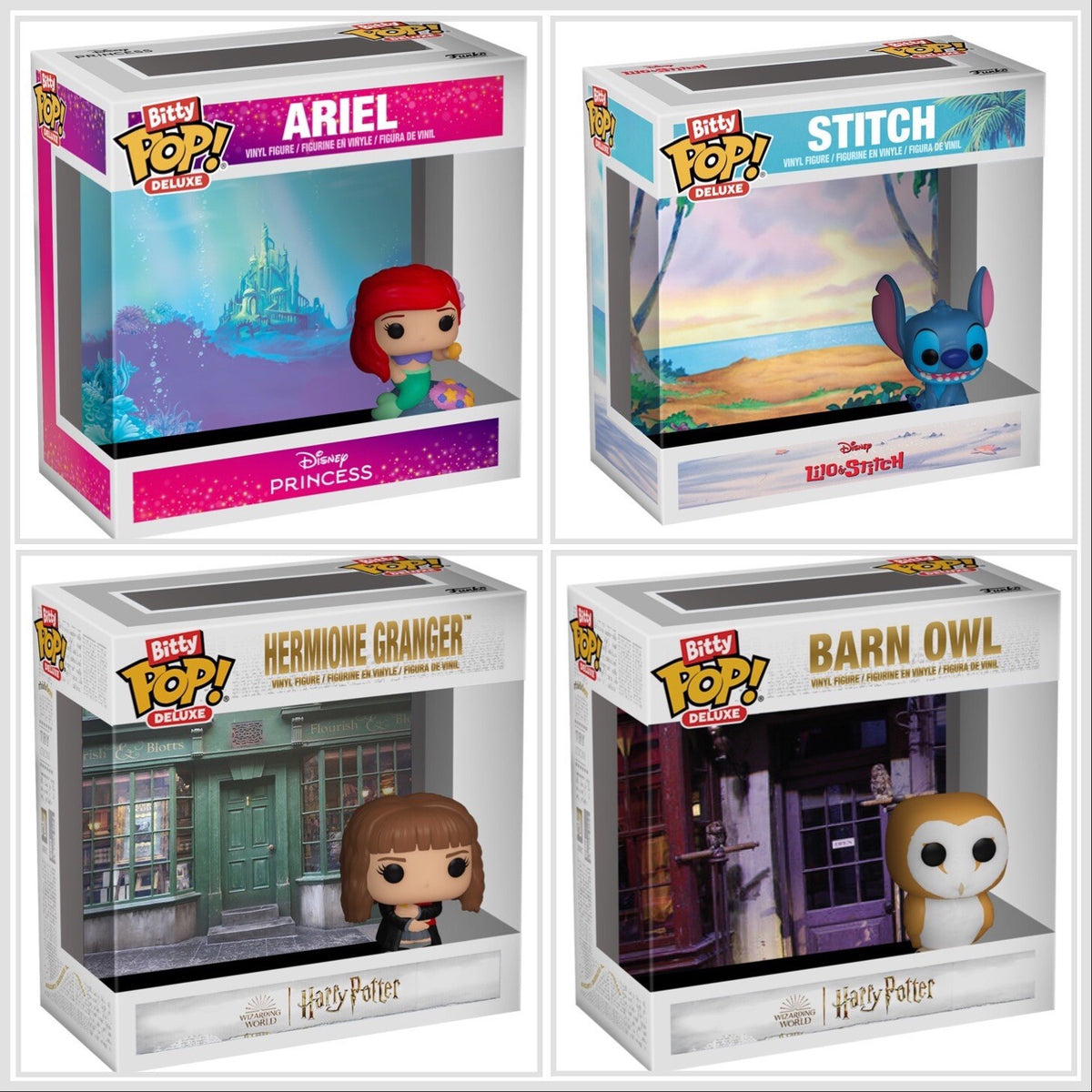 Bitty Pop Deluxe Lilo Stitch Ariel Mermaid Harry Potter Owl Hermione In Stk Now0